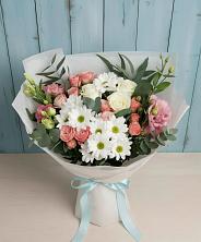 Букет цветов из:  Розы, Лизиантусы и Хризантемы в Богородском