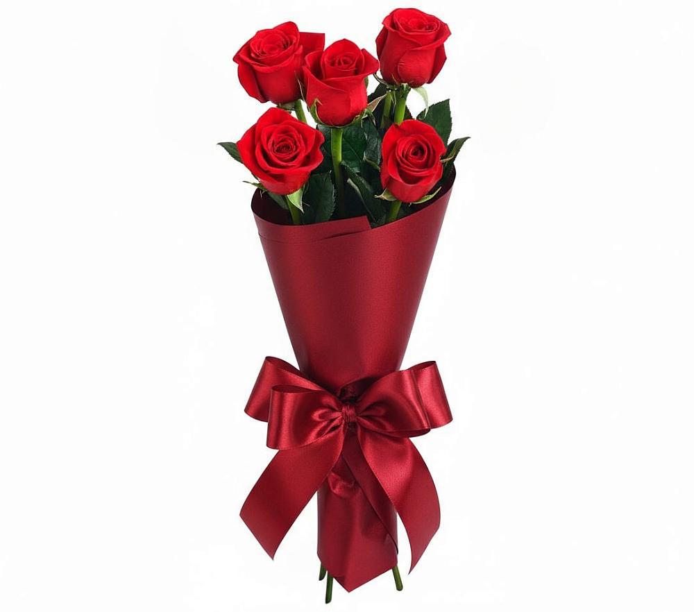 Букет 5 Красных роз Эдлесс Лав в Богородском