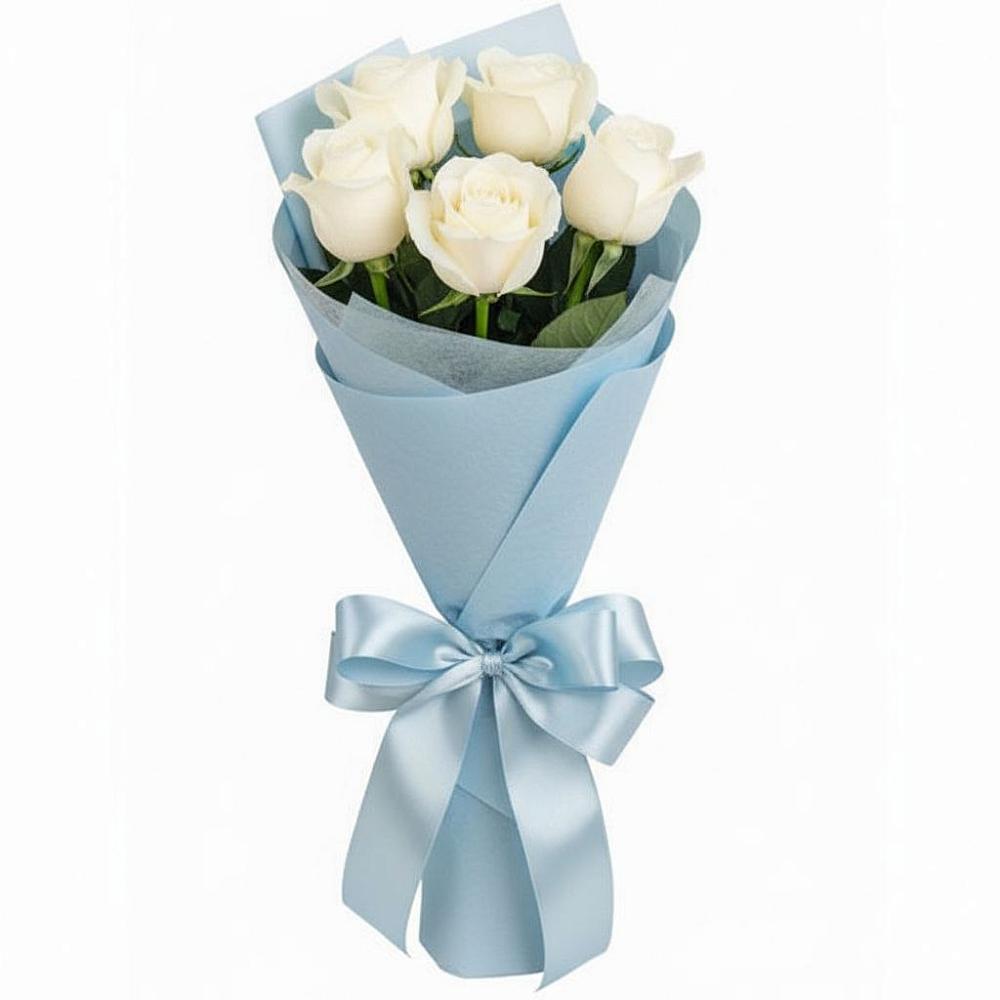 Букет 5 Белых роз Проуд в Богородском