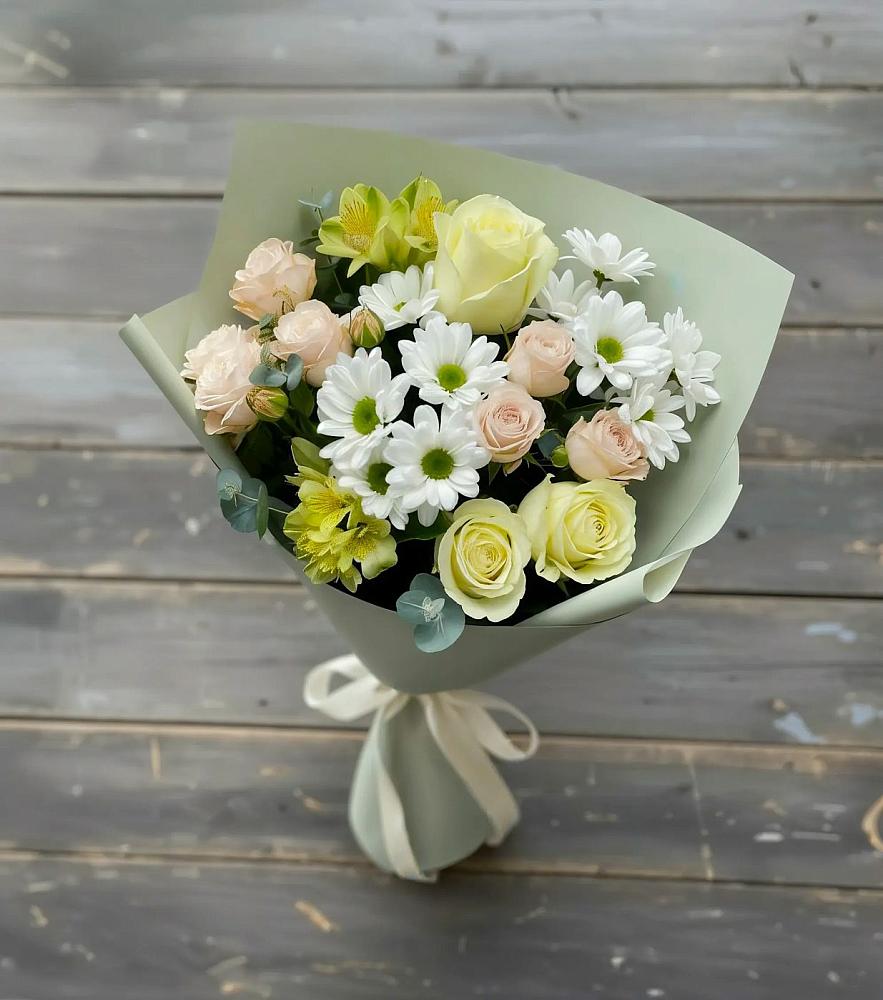 Букет цветов из: Альстромерии, Розы и Хризантемы в Богородском