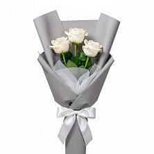 Букет 3 белые розы в Богородском