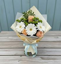 Букет цветов из:  Герберы, Розы и Хризантемы в Богородском