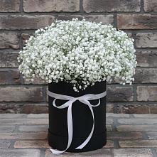 Цветочная композиция из Гипсофила в шляпной коробке #REPLACE_PRED# Богородском