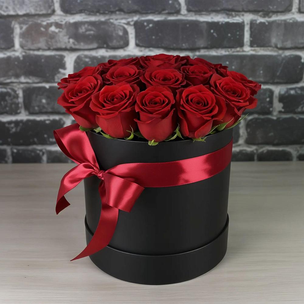 Цветочная композиция из Розы в шляпной коробке в Богородском